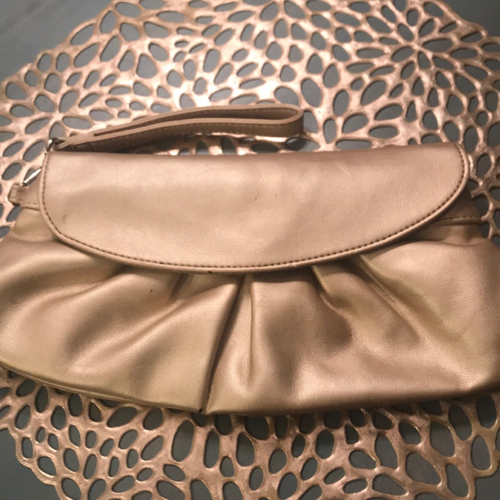 New York & Co gold clutch